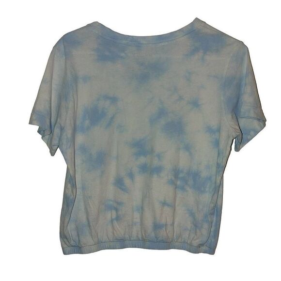 Mighty Fine Women's Blue Tie Dye NYC Forever Cropped T-Shirt Size M - Picture 2 of 5
